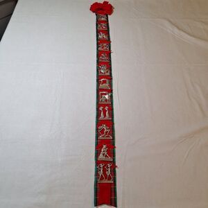 Vintage Pewter By Carlton 12 Days Of Christmas Green Red Ribbon Wall Hanging